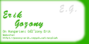 erik gozony business card